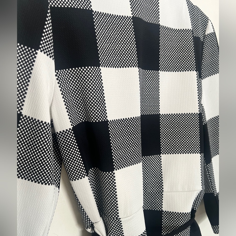 New York & Company Black and White Plaid Blouse - Picture 7 of 8